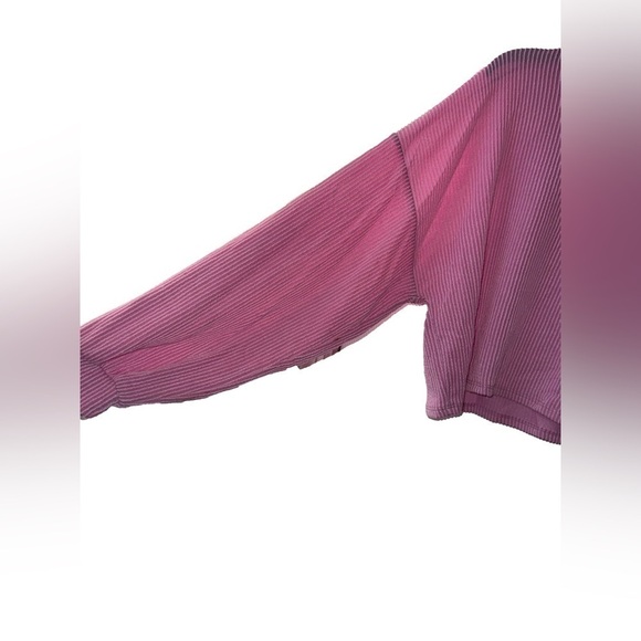 Dress Up Pink Cropped Ribbed Sweater Size M - Picture 2 of 6